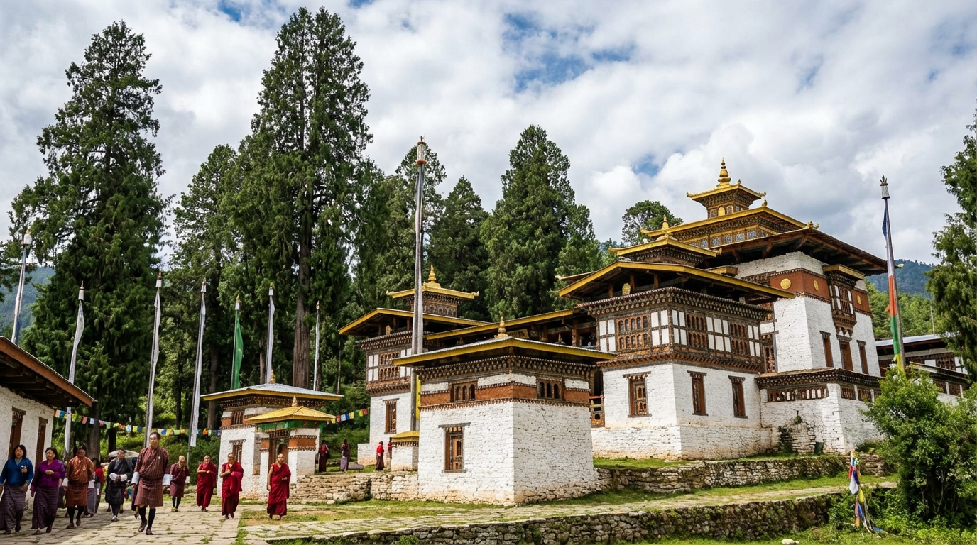 Kurjey Lhakhang in Bumthang - eines der heiligsten Klöster Bhutans